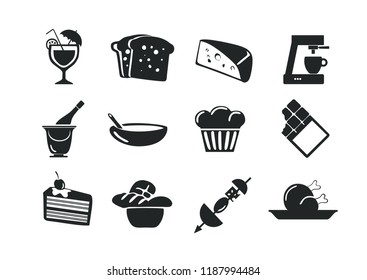 Vector food and drink icon set