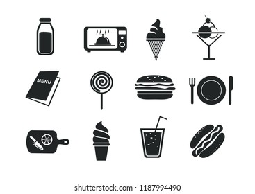 Vector food and drink icon set