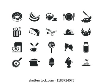Vector food and drink icon set