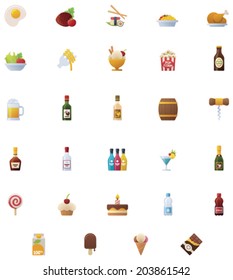 Vector food and drinks icon set