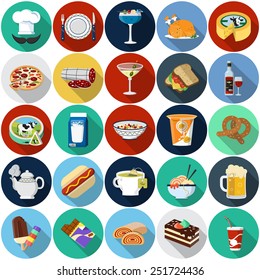 Vector Food Flat Icons