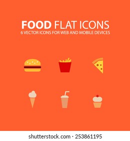 Vector Food Flat Icons