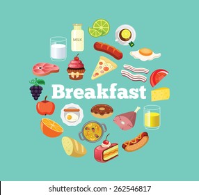 Vector food flat illustration
