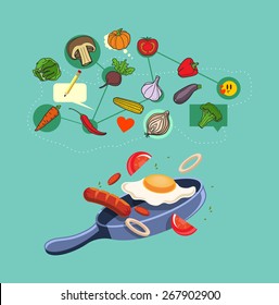 Vector food flat illustration