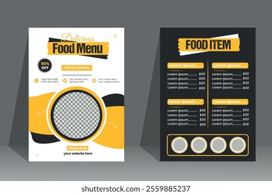 Vector food flyer template design set