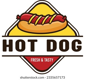 Vector food hotdog illustration for food bussiness and gaming team isolated 