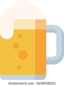 Icono de comida de Vector 2D cerveza gráfica