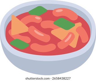 Vektor Lebensmittel Symbol 2d Grafik koreanisch topokki