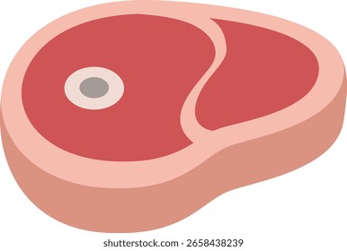 ícone de alimento vetorial bife gráfico 2d