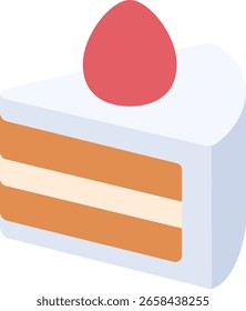 vector food icon 2d graphic piece of cake
