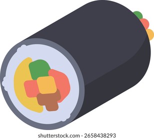 vector food icon 2d graphic kimbap