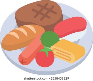 Icono de comida de Vector Buffet gráfico 2D