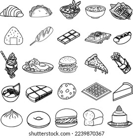Colección de iconos de vectores, 25 iconos con eps 8.