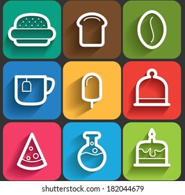 Vector food icon set