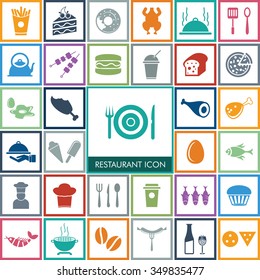 Vector Food Icon Set.