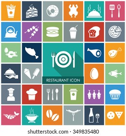 Vector Food Icon Set.