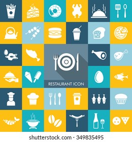 Vector Food Icon Set.