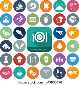 Vector Food Icon Set.