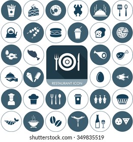 Vector Food Icon Set.