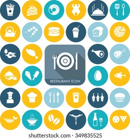 Vector Food Icon Set.