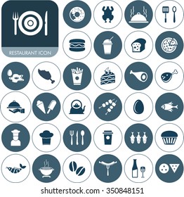 Vector Food Icon Set.