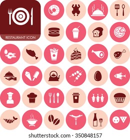 Vector Food Icon Set.