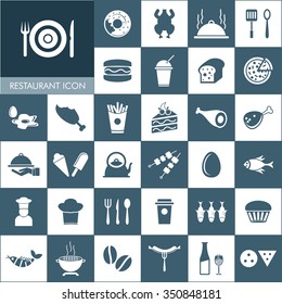 Vector Food Icon Set.