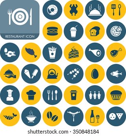 Vector Food Icon Set.