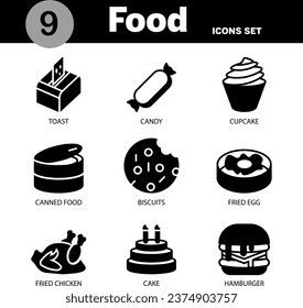 VECTOR FOOD ICON SET IN BLACK VERSION