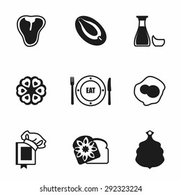 Vector Food icon set on white background