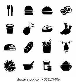 Vector Food icon set on white background