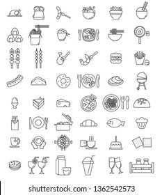 vector food icon set for restaurant, banner, logo, printing, business card. vector illustration