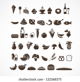Vector food icons and elements