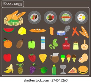 vector food icons set