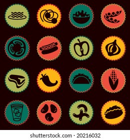 vector food icons set 6