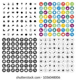 Vector Food Icons Set - Eat And Drink Breakfast, Coffee; Lunch Or Dinner