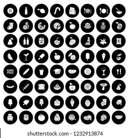 vector Food icons set - eat and drink breakfast, coffee; lunch or dinner