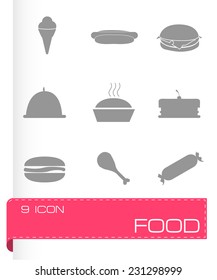 Vector food icons set on white background