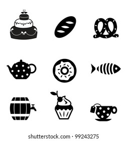 Vector food icons simple and cute design