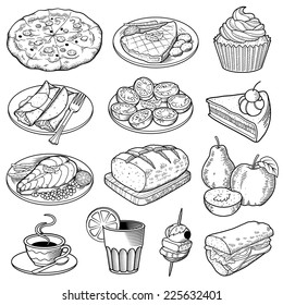 Vector Food Illustrations Thirteen Great Quality Stock Vector (Royalty ...