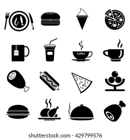 Vector Food and Kitchen Icons Set for Web