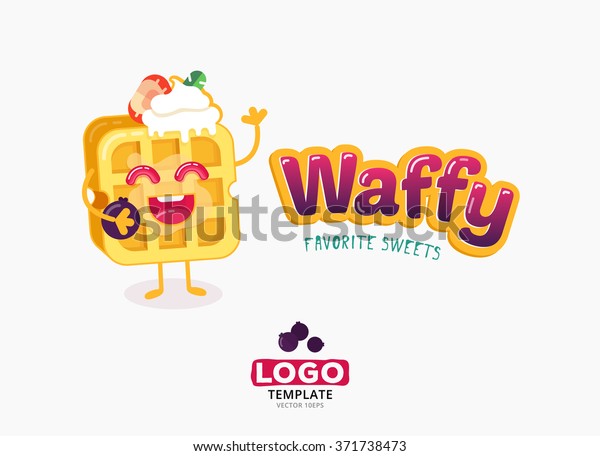 Vector Food Logo Design Belgium Waffles Stock Vector Royalty Free