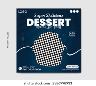 Vector food menu banner for social media template