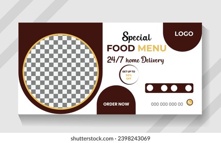 Vector food menu billboard design template.