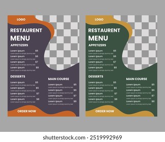 modelo de design de menu alimentar vetorial 
