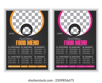 Vector food menu a restaurant design template.
