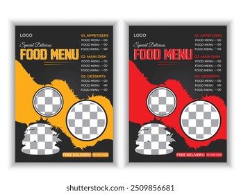 Vector food menu a restaurant design template.