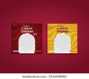 Vector food menu and restaurant social media