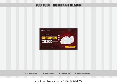 Vector  food menu restaurant youtube thumbnail design template.
