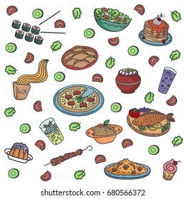 Vector food pattern 
